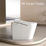 Automatic Flush Golden Edged Smart Toilet